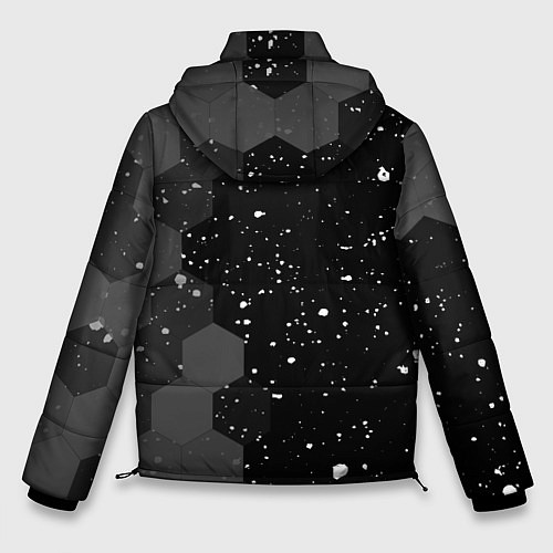 Мужская зимняя куртка Doom glitch на темном фоне: по-вертикали / 3D-Черный – фото 2