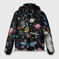 Куртка зимняя мужская Космический мусор, цвет: 3D-светло-серый