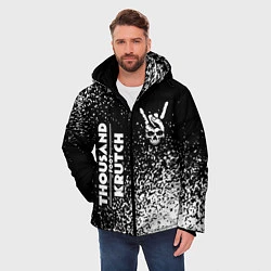 Куртка зимняя мужская Thousand Foot Krutch и рок символ на темном фоне, цвет: 3D-черный — фото 2