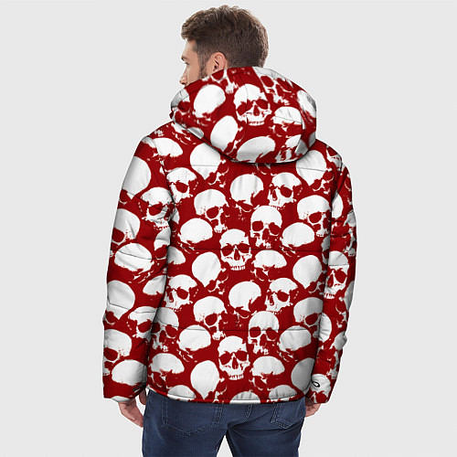 Мужская зимняя куртка Череп и кровь / 3D-Светло-серый – фото 4