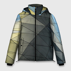 Куртка зимняя мужская Абстрактная сетка из множества фигур, цвет: 3D-черный