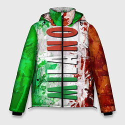 Куртка зимняя мужская Флаг Италии - кляксы, цвет: 3D-черный