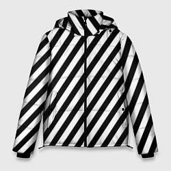 Куртка зимняя мужская Черно-белые полоски, цвет: 3D-черный