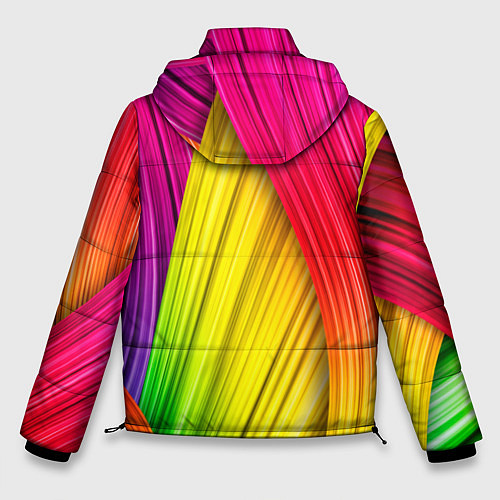 Мужская зимняя куртка Multicolored ribbons / 3D-Черный – фото 2