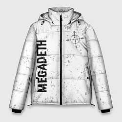 Куртка зимняя мужская Megadeth glitch на светлом фоне: надпись, символ, цвет: 3D-черный