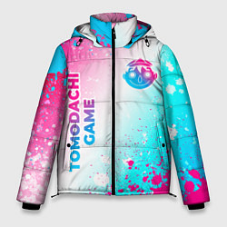 Мужская зимняя куртка Tomodachi Game neon gradient style: надпись, симво
