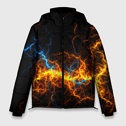 Куртка зимняя мужская Электрический рисунок, цвет: 3D-черный