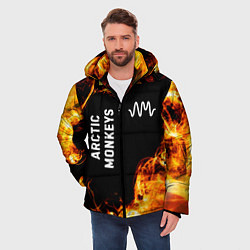 Куртка зимняя мужская Arctic Monkeys и пылающий огонь, цвет: 3D-черный — фото 2