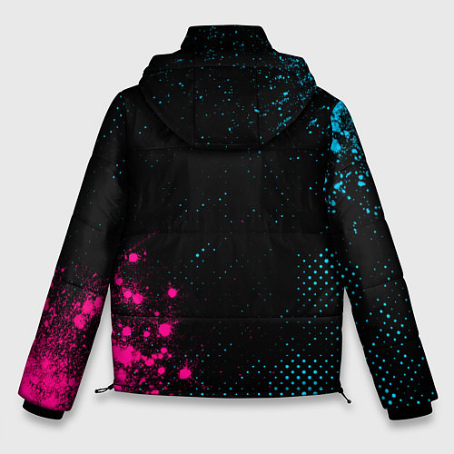 Мужская зимняя куртка Skillet - neon gradient: надпись, символ / 3D-Черный – фото 2