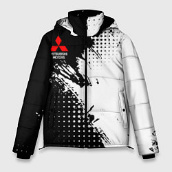 Куртка зимняя мужская Mitsubishi - черно-белая абстракция, цвет: 3D-светло-серый
