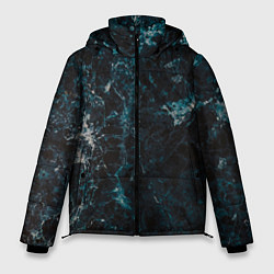 Куртка зимняя мужская Синий мрамор с прожилками, цвет: 3D-черный