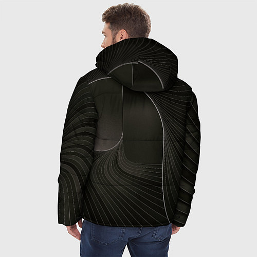 Мужская зимняя куртка Чёрная спираль / 3D-Светло-серый – фото 4