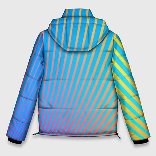 Мужская зимняя куртка Абстрактные линии / 3D-Черный – фото 2