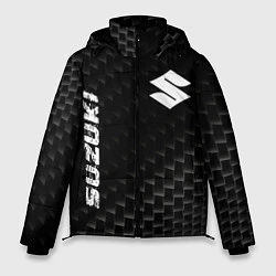 Куртка зимняя мужская Suzuki карбоновый фон, цвет: 3D-черный