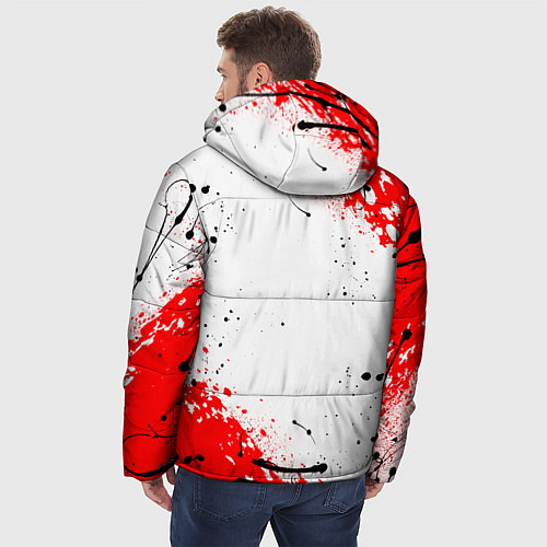Мужская зимняя куртка Цветущая сакура / 3D-Светло-серый – фото 4