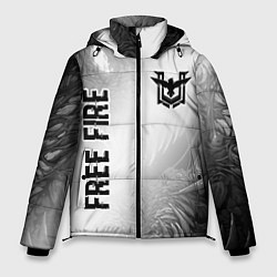 Куртка зимняя мужская Free Fire glitch на светлом фоне: надпись, символ, цвет: 3D-черный