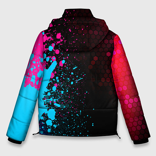 Мужская зимняя куртка Cyberpunk 2077 - neon gradient: по-вертикали / 3D-Черный – фото 2