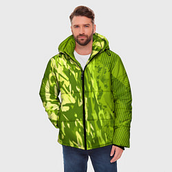 Куртка зимняя мужская Зеленый абстрактный камуфляж, цвет: 3D-красный — фото 2