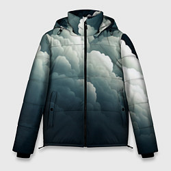 Куртка зимняя мужская Темные тучи - иллюстрация, цвет: 3D-светло-серый