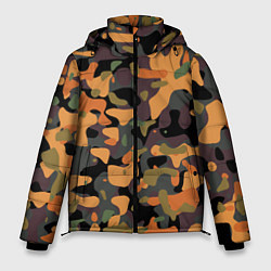 Куртка зимняя мужская Камуфляж осенний лес, цвет: 3D-черный