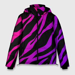 Куртка зимняя мужская Неоновый паттерн линии, цвет: 3D-черный