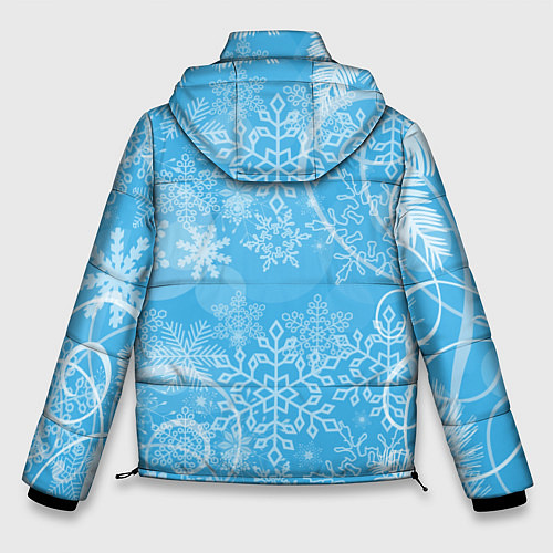 Мужская зимняя куртка Морозный узор на голубом стекле / 3D-Черный – фото 2