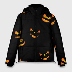 Куртка зимняя мужская Halloween горящие тыквы, цвет: 3D-красный