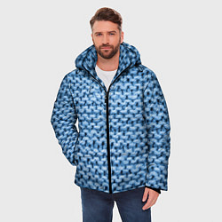 Куртка зимняя мужская Грубая шерстяная вязка - мода, цвет: 3D-светло-серый — фото 2