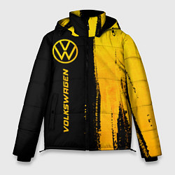 Куртка зимняя мужская Volkswagen - gold gradient: по-вертикали, цвет: 3D-черный