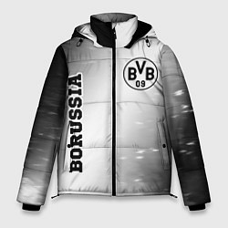 Мужская зимняя куртка Borussia sport на светлом фоне: надпись, символ