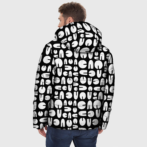 Мужская зимняя куртка Современная геометрия / 3D-Светло-серый – фото 4