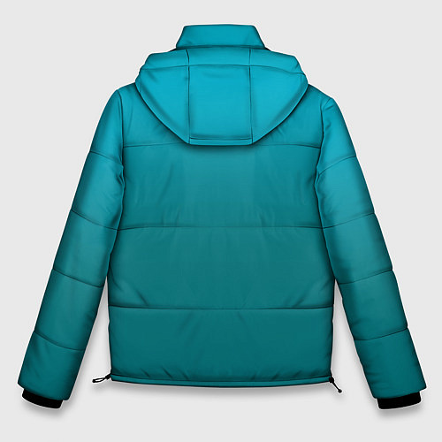 Мужская зимняя куртка Градиент бирюзовый / 3D-Черный – фото 2