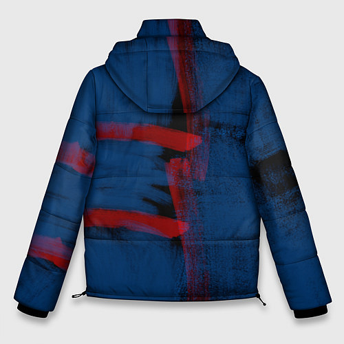 Мужская зимняя куртка Абстрактный сине-красный / 3D-Черный – фото 2