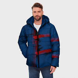 Куртка зимняя мужская Абстрактный сине-красный, цвет: 3D-черный — фото 2