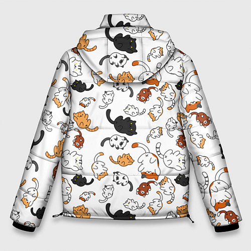 Мужская зимняя куртка Вечеринка кошек / 3D-Светло-серый – фото 2
