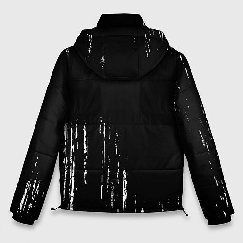 Мужская зимняя куртка Free Fire glitch на темном фоне: надпись, символ / 3D-Черный – фото 2