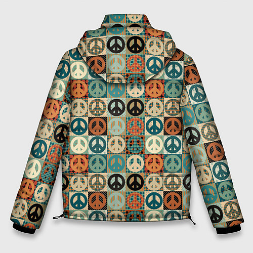 Мужская зимняя куртка Peace symbol pattern / 3D-Красный – фото 2