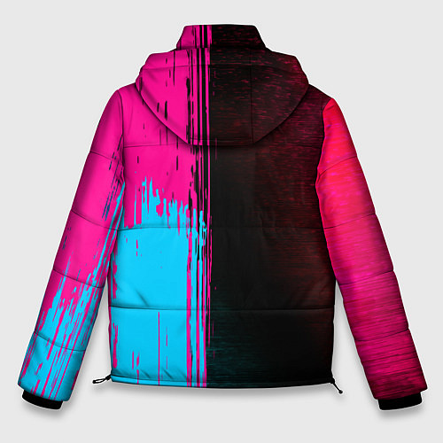 Мужская зимняя куртка Fallout - neon gradient: по-вертикали / 3D-Черный – фото 2
