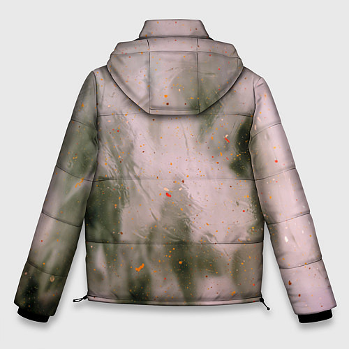 Мужская зимняя куртка Абстрактный туман и следы красок / 3D-Черный – фото 2