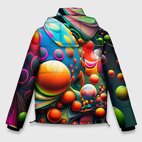 Мужская зимняя куртка Абстрактные космические шары / 3D-Черный – фото 2