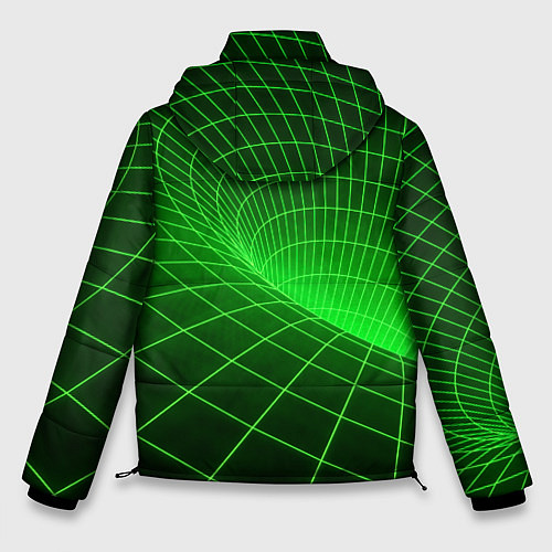 Мужская зимняя куртка Зелёная неоновая чёрная дыра / 3D-Черный – фото 2
