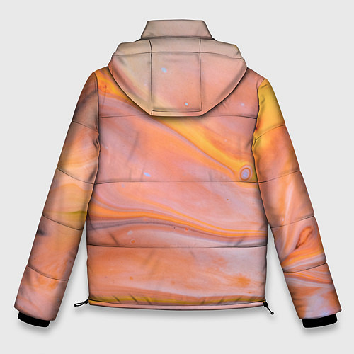 Мужская зимняя куртка Оранжевая река и краски / 3D-Черный – фото 2