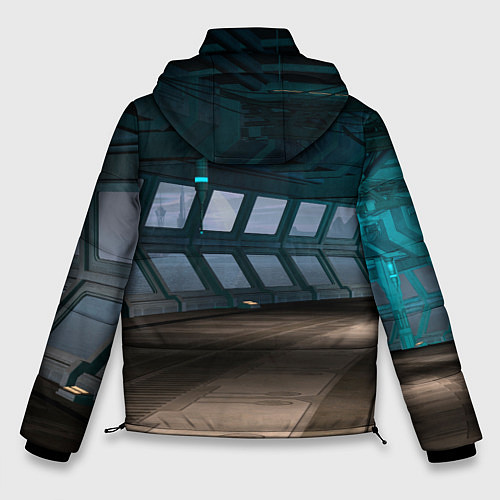 Мужская зимняя куртка Коридор космической станции / 3D-Черный – фото 2