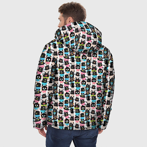 Мужская зимняя куртка Весёлые монстрики с соской / 3D-Светло-серый – фото 4