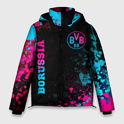 Мужская зимняя куртка Borussia - neon gradient: надпись, символ