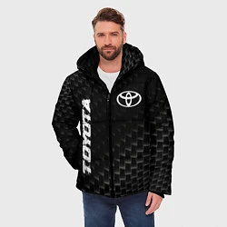 Куртка зимняя мужская Toyota карбоновый фон, цвет: 3D-черный — фото 2