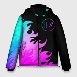 Куртка зимняя мужская Twenty One Pilots неоновый огонь, цвет: 3D-черный