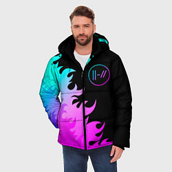 Куртка зимняя мужская Twenty One Pilots неоновый огонь, цвет: 3D-черный — фото 2