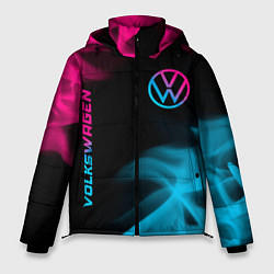 Мужская зимняя куртка Volkswagen - neon gradient: надпись, символ