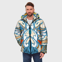 Куртка зимняя мужская Нежные восточные узоры, цвет: 3D-черный — фото 2